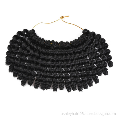 Crochet Braid Hair Pre-Looped 8 Inch Jumpy Wand Curl  Crochet  Hair Synthetic Hair Extensions